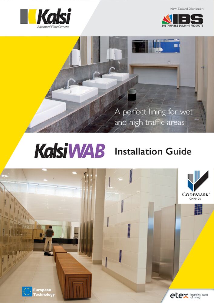 KalsiWAB Wet Area & Wall Board installation Guide New Zealand
